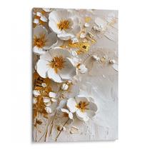 Quadro Flores Delicadas em Texturas de Pureza