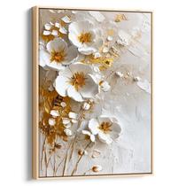 Quadro Flores Delicadas em Texturas de Pureza