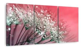 Quadro Flores Dente De Leão Artístico Mosaico 3 Peças Tecido Quadro Flores Dente De Leão Artístico Mosaico 3 Peças Tecido
