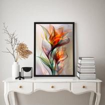 Quadro Flores Elegantes Transparência Colorida 45x34cm Quadro Flores Elegantes Transparência Colorida 45x34cm