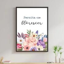 Quadro Flores Permita-Se Florescer 24X18Cm - Madeira Preta Quadro Flores Permita-Se Florescer 24X18Cm - Madeira Preta