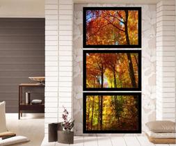 Quadro Floresta Vertical Linda 3 Peças