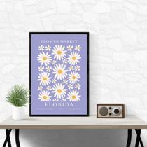 Quadro Flower Market Florida - Margaridas 24x18cm - com vidro Quadro Flower Market Florida - Margaridas 24x18cm - com vidro