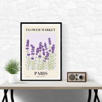 Quadro Flower Market Paris - Lavanda 45x34cm - com vidro