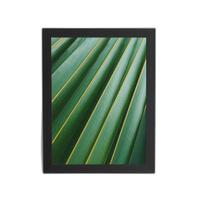 Quadro Folha Planta Verde Natureza Moldura Preta 60X40Cm