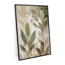 Quadro Folha Verdes Moldura Flutuante Pra Hall Grande 120x80 - Bimper Quadros