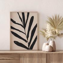 Quadro Folhagem com Fundo Bege - Moldura Caixa + Foam + Vidro em Vários Tamanhos - Artfine Quadro Folhagem com Fundo Bege - Moldura Caixa + Foam + Vidro em Vários Tamanhos - Artfine