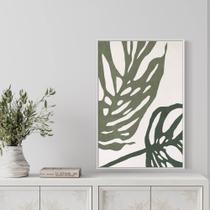 Quadro Folhas Verde Claro e Forte - Moldura Caixa + Foam + Vidro em Vários Tamanhos - Artfine