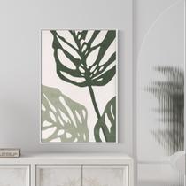 Quadro Folhas Verde Forte e Fraco - Tela Canvas com Moldura Flutuante em Vários Tamanhos - Artfine
