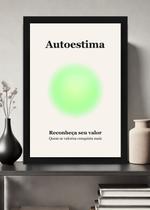 Quadro Força/Autoestima/Confiança com Vidro e Moldura Preta Tamanho:21cm x 30cm (A4)