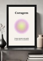 Quadro Força/Coragem/Superação com Vidro e Moldura Preta Tamanho:21cm x 30cm (A4)