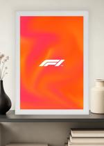Quadro Formula 1 Logo com Vidro e Moldura Branca Tamanho:21cm x 30cm (A4)