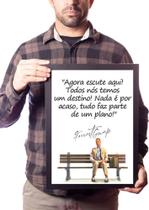 Quadro Forrest Gump Arte Com Frase, Filme Clássico