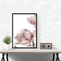 Quadro Foto Flor Moderna Rosê 24x18cm