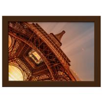 Quadro Foto Paris Torre Eiffel Sol Moldura Marrom 33x43cm Quadro Foto Paris Torre Eiffel Sol Moldura Marrom 33x43cm