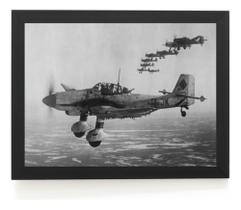 Quadro Foto Rara Segunda Guerra Formação Stuka 32x44cm Quadro Foto Rara Segunda Guerra Formação Stuka 32x44cm