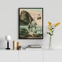 Quadro Fotografia Antiga Rio De Janeiro- Pão De Açucar 24x18cm