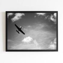 Quadro Fotografia Avião Voando 45x34cm - com vidro