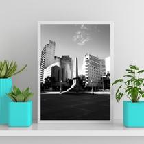 Quadro Fotografia Bh- Praça 7 33X24Cm Moldura Preta Vidro