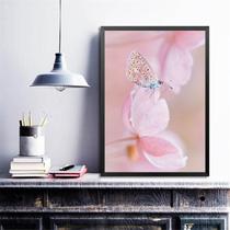 Quadro Fotografia Borboleta Rosa 45x34cm Quadro Fotografia Borboleta Rosa 45x34cm
