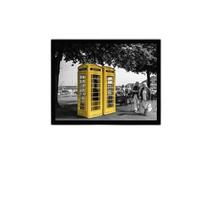 Quadro Fotografia Cabine Amarela 33X24 C/Vidro Madeira Preta Quadro Fotografia Cabine Amarela 33X24 C/Vidro Madeira Preta