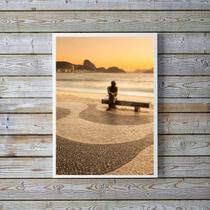 Quadro Fotografia Carlos Drummond De Andrade Copacabana 45x34cm