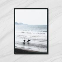 Quadro Fotografia Casal Surfista 24x18cm Quadro Fotografia Casal Surfista 24x18cm