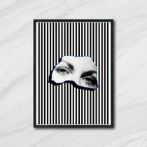 Quadro Fotografia Colagem Olhos 24x18cm - com vidro