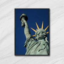 Quadro Fotografia Colorida Estátua da Liberdade 33x24cm - com vidro