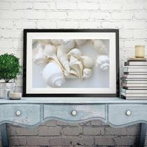 Quadro Fotografia Conchas Brancas - 60X48Cm Quadro Fotografia Conchas Brancas - 60X48Cm