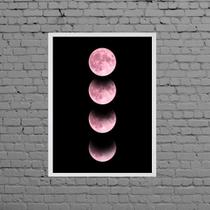 Quadro Fotografia Fases Da Lua Rosa 24x18cm