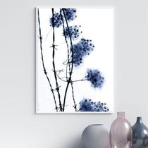 Quadro Fotografia Flores Do Campo Azul 45X34Cm