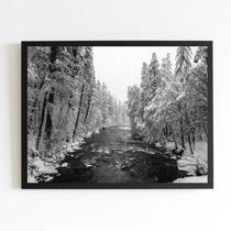 Quadro Fotografia Floresta com Neve 24x18cm