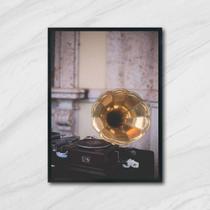 Quadro Fotografia Gramofone 33x24cm - com vidro Quadro Fotografia Gramofone 33x24cm - com vidro