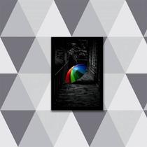 Quadro Fotografia Guarda Chuva Multicolorido 24x18cm - com vidro