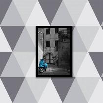 Quadro Fotografia Lambreta Azul 24x18cm - com vidro