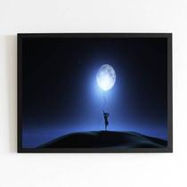 Quadro Fotografia Menina com Lua 24x18cm