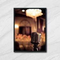 Quadro Fotografia Microfone 24x18cm - com vidro Quadro Fotografia Microfone 24x18cm - com vidro
