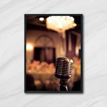 Quadro Fotografia Microfone 45x34cm - com vidro Quadro Fotografia Microfone 45x34cm - com vidro