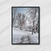 Quadro Fotografia Paisagem com Neve 24x18cm - com vidro
