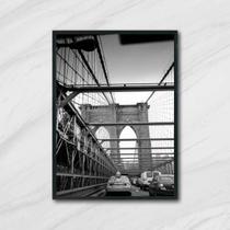 Quadro Fotografia Ponte de Brooklyn 45x34cm - com vidro