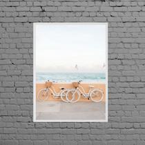 Quadro Fotografia Praia Bicicletas 24x18cm
