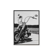 Quadro Fotografia Preto E Branca Moto 34X23Cm