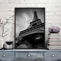 Quadro Fotografia Torre Eiffel 33X24 C/Vidro - Madeira Preta