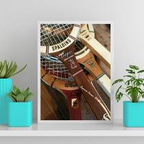 Quadro Fotografias Raquetes Tênis 33x24cm - com vidro