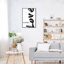 Quadro Frase All You Need is Love 100x70 Filete Preto Moldura Filete, Preta