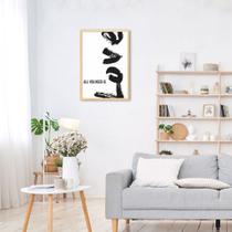 Quadro Frase All You Need is Love 86x60 Caixa Marfim Moldura Caixa, Marfim