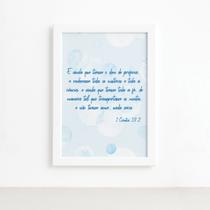 Quadro Frase Bíblica 1 Corintios 13:2 Moldura Branca 22x32c Quadro Frase Bíblica 1 Corintios 13:2 Moldura Branca 22x32c