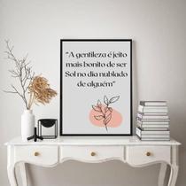 Quadro Frase Boho - Gentileza 24X18Cm