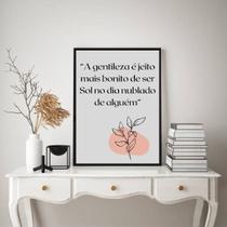 Quadro Frase Boho - Gentileza 45x34cm - com vidro